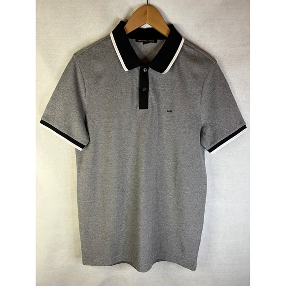 Michael Kors Other - Michael Kors men's polo shirt waffle stretch cotton gray contrasting collar Sz M